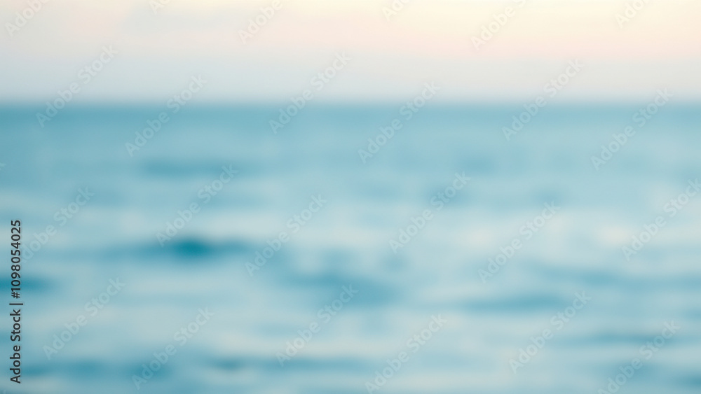 Obraz premium Soft focus abstract watercolor of oceanic landscape with light blue tones, gentle waves, serenity, soothing colors