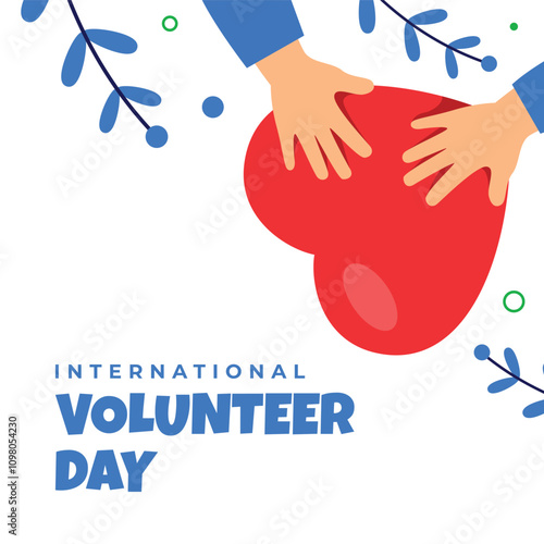 hand drawn world international volunteer day illustration collection