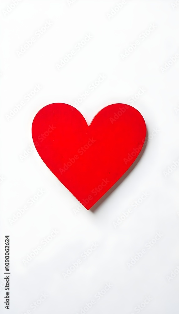 Minimalist Red Heart Art on White Background for Modern Valentine Decor Minimalist Red Heart Art on White Background for Modern Valentine Decor