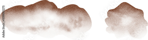 A wave of black dots with a sandy texture. An abstract, grainy background featuring a noisy gradient pattern.