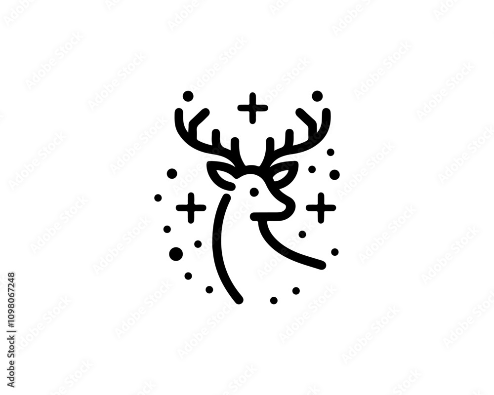 Obraz premium deer head vector