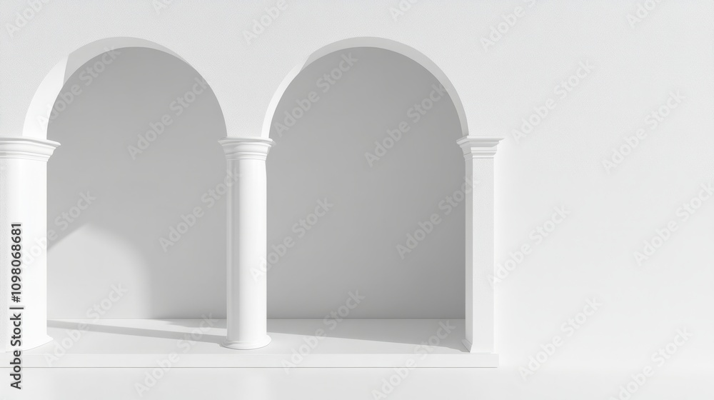 Fototapeta premium white empty background with arch