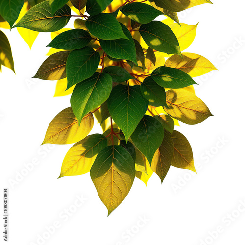 Lush green and yellow leaves of emerald n gold euonymus in sunlight, ornamental shrub, garden decor, natural beauty, seasonal growth, close-up detail photo