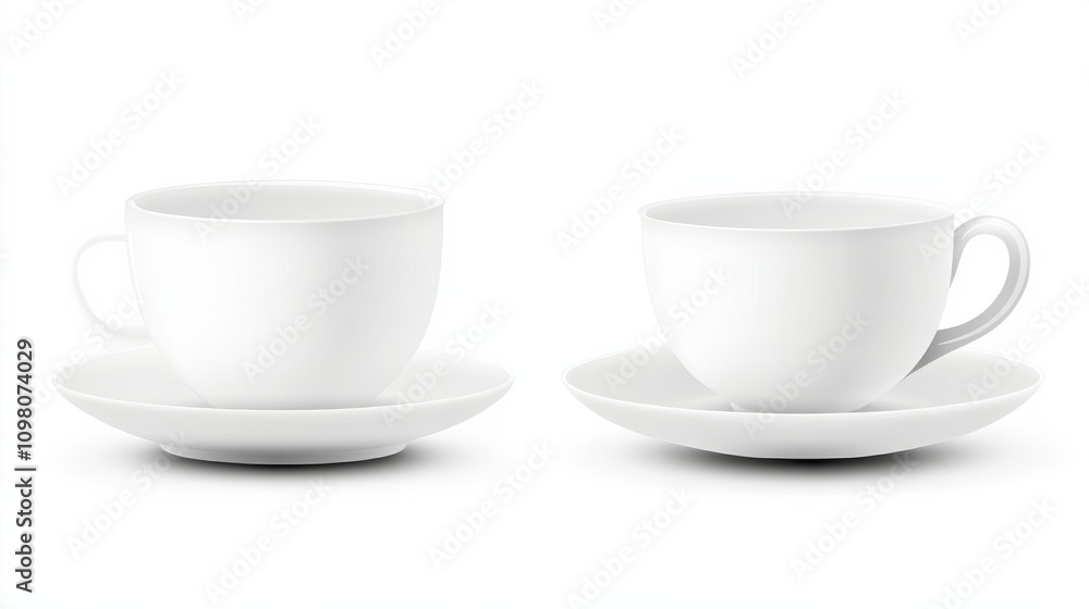 Fototapeta premium white cups on white