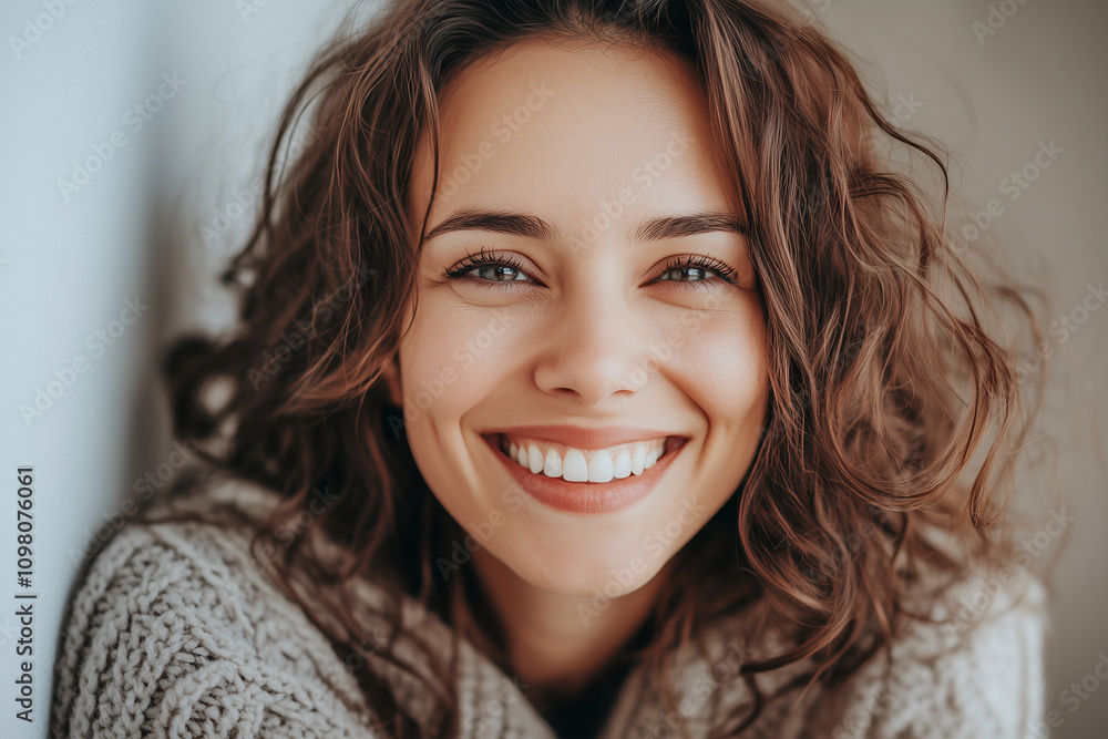 Young Female Smiling Portrait on a Plain Background Young Female Smiling Portrait on a Plain Background