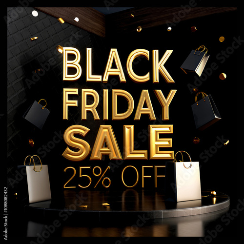 Black Friday Sale 25% off  Discount Advertainment Banner 2025 Best High Quality Download photo