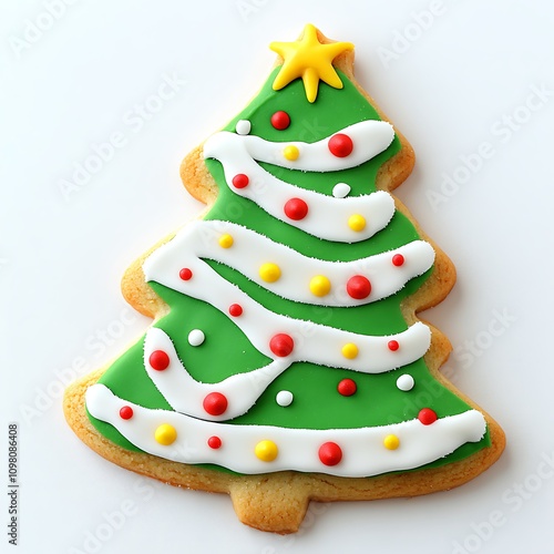 Wallpaper Mural Christmas Cookie with Frosting on a White Background Torontodigital.ca