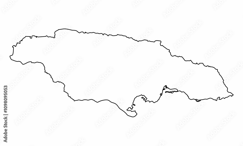 Jamaica outline map