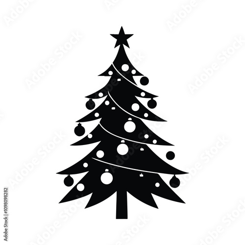 Tall Christmas tree with perfectly symmetrical branches ideal for holiday-themed creative visuals