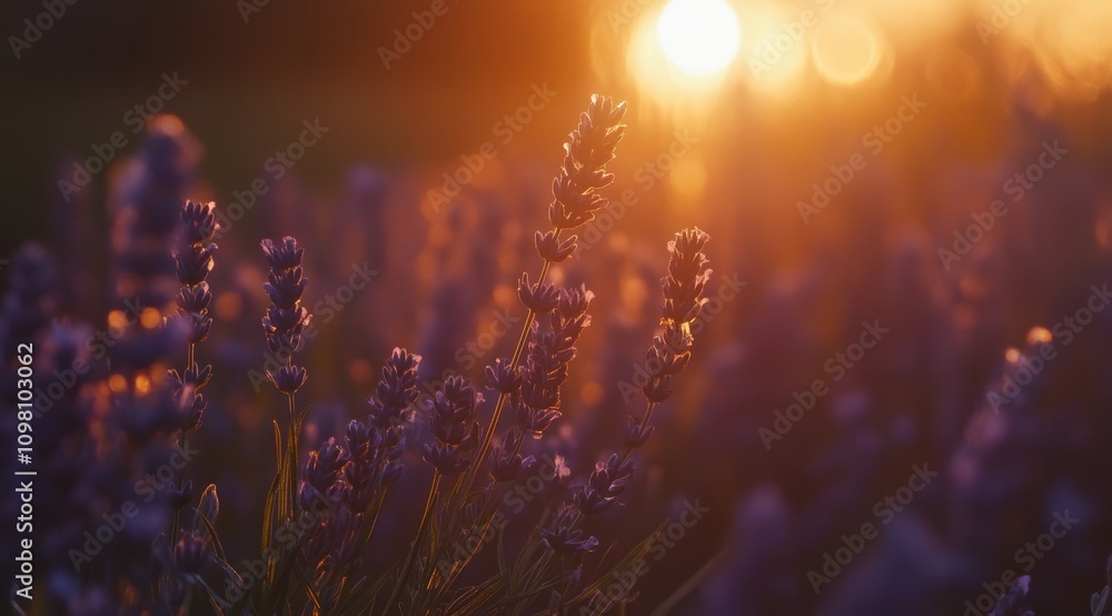 Fototapeta premium close-up lavander in summer lights