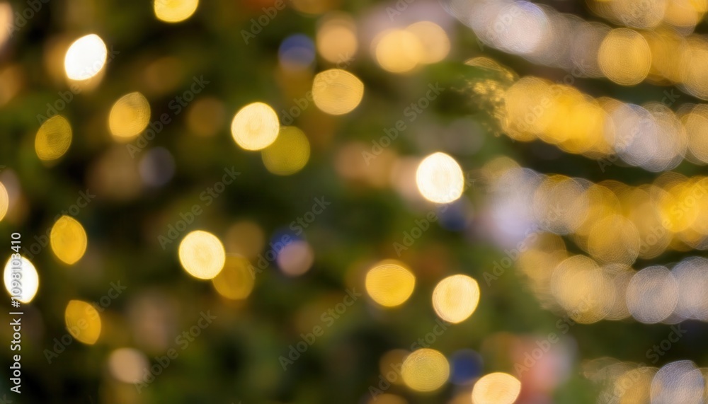 Obraz premium Festive Glow. Bokeh Wonderland of Christmas Tree Lights Perfect for Holiday Cards, Decor Inspiration, or Digital Greetings This Winter Season, Capturing the Warmth of Celebration and Cheer