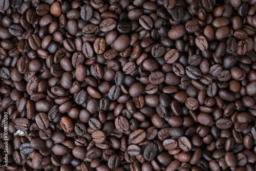 Roasted coffee beans for background
