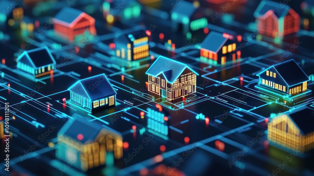 Obraz premium Smart homes network.