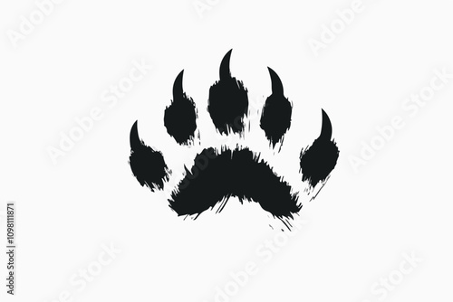 Whiskers & Paws Artistic Footprints, Grunge Icons, Symbols for Pet Enthusiasts Art & Illustration