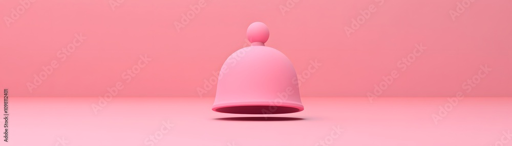 Fototapeta premium Pink Menstrual Cup on Pink Background