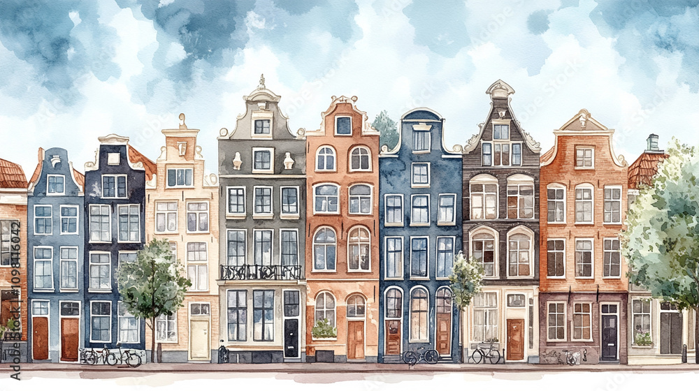 Fototapeta premium Watercolor Cityscape 