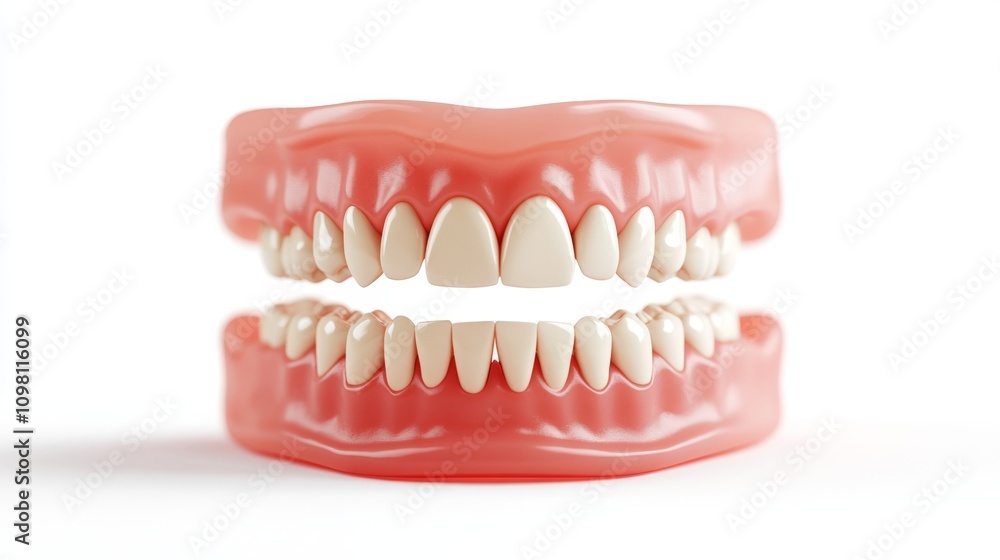 Fototapeta premium Realistic Dental Model of Upper and Lower Human Teeth Structure