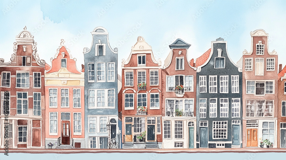 Fototapeta premium Watercolor Cityscape 