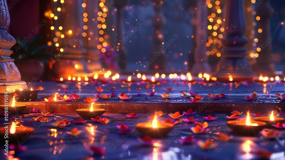 Obraz premium Traditional Diwali Festival Decoration Background