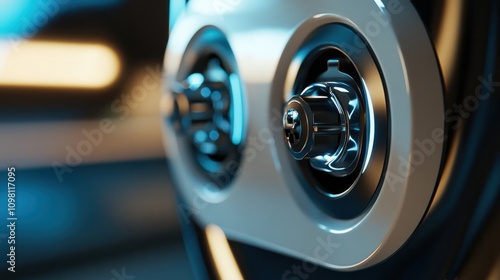 Wallpaper Mural A close-up of a modern electrical plug and socket, highlighting the clean design and precise connections, captured in full HD studio-quality. Torontodigital.ca