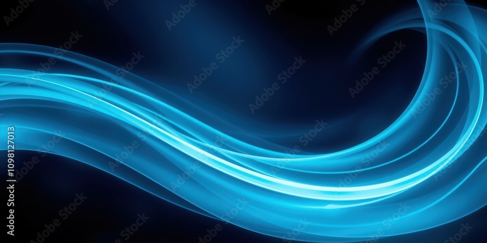 Fototapeta premium Abstract Blue Swirls on a Deep Blue Background, a Visually Appealing Design for Modern Graphic Applications