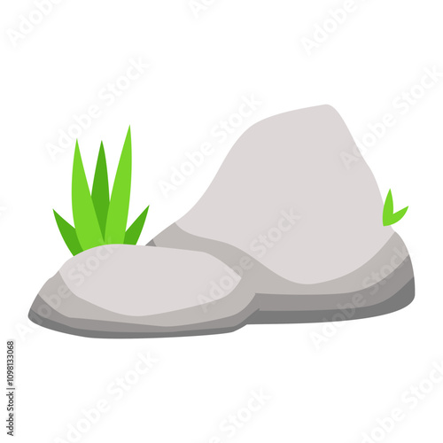 Grass Stone Clipart