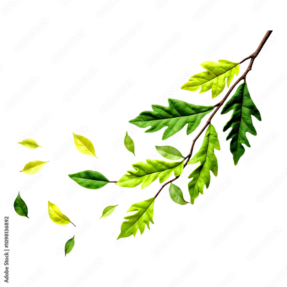 Obraz premium Green wool tree. Green tree made of felted wool on a transparent background. Tree leaves