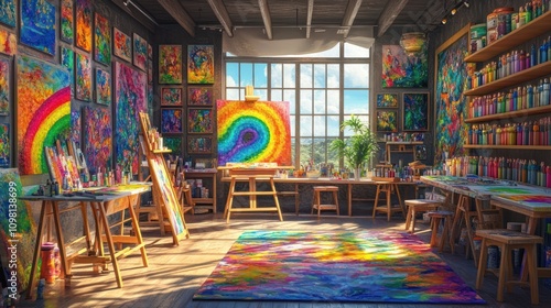 Wallpaper Mural Colorful artist's studio. Torontodigital.ca