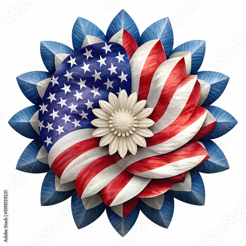 a patriotic or american flag flower