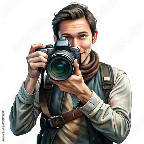 a photogapher holding dslr camera