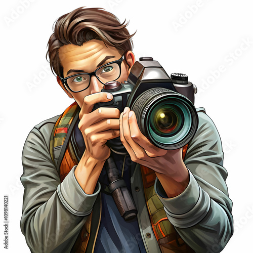 a photogapher holding dslr camera