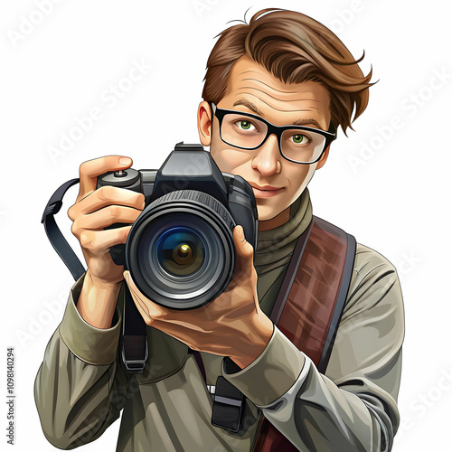 a photogapher holding dslr camera