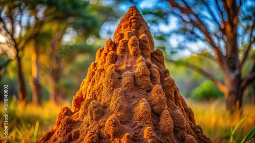 Witness the mesmerizing artistry of nature in these stunning photographs of termite mounds. photo