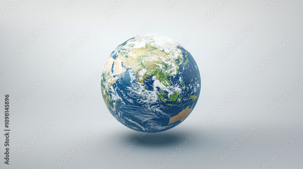 Fototapeta premium Realistic earth with cloud details 
