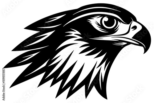 falcon head silhouette vector illustration,falcon head vector silhouette, eagle head icon,Falcon head very simple traditional tattoo flash styles illustration,peregrine falcon bird silhouette.