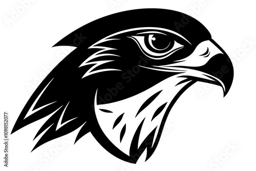 falcon head silhouette vector illustration,falcon head vector silhouette, eagle head icon,Falcon head very simple traditional tattoo flash styles illustration,peregrine falcon bird silhouette.