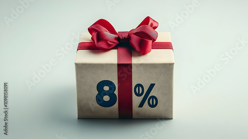 Gift Box Illustration: 8% Discount Offer