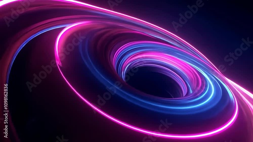 Mesmerizing neon vortex: captivating abstract