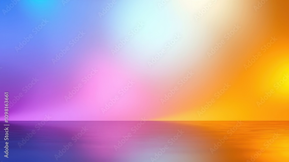 Naklejka premium Abstract Gradient Background with Colorful Reflections on a Smooth Surface