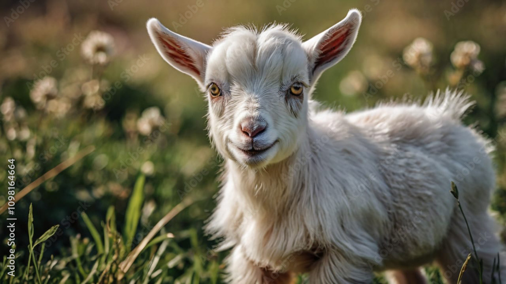 Fototapeta premium goat on the grass