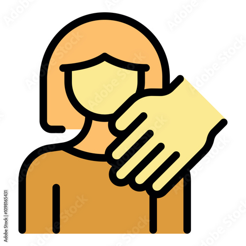 Conceptual illustration of sexual harassment, featuring a hand touching a woman's face, symbolizing unwanted advances and highlighting the importance of consent