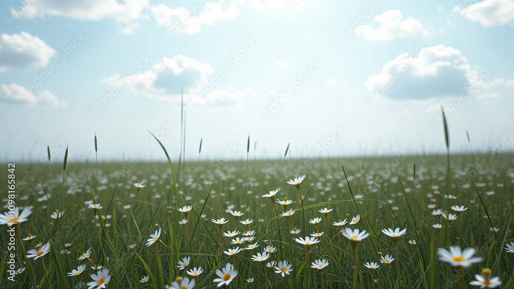 Obraz premium Scenic view of common kidneyvetch flowers in a wild meadow, Landscape, Floral, Rural, Tranquil, Flora and fauna