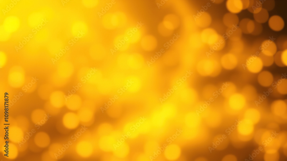 Obraz premium Vibrant yellow bokeh light pattern on abstract background, vibrant, background, light, festive, glowing