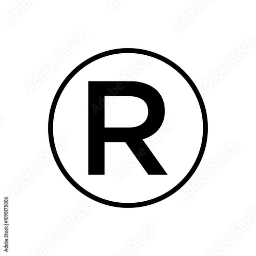 Registered symbol icon logo template design illustration.