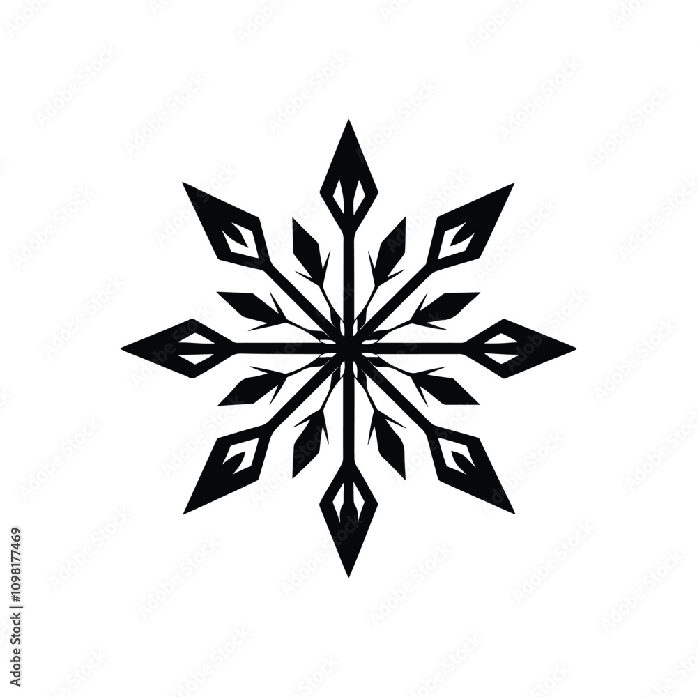 Obraz premium Soft and rounded crystal-like snowflake design ideal for winter-themed holiday projects