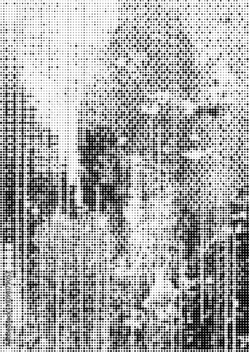 Halftone abstract glitch texture with a transparent background