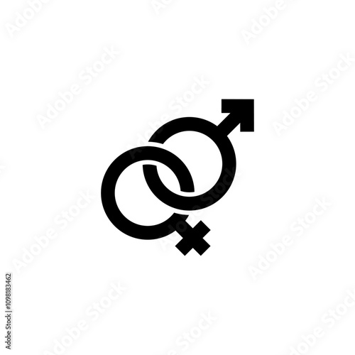 Sex symbol icon logo template design illustration.