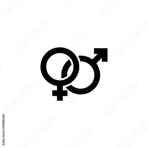 Sex symbol icon logo template design illustration.