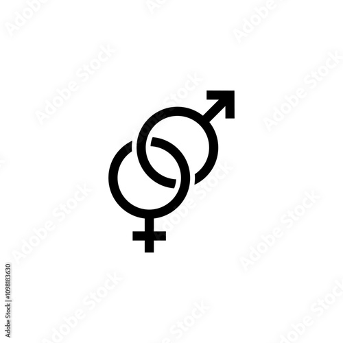 Sex symbol icon logo template design illustration.