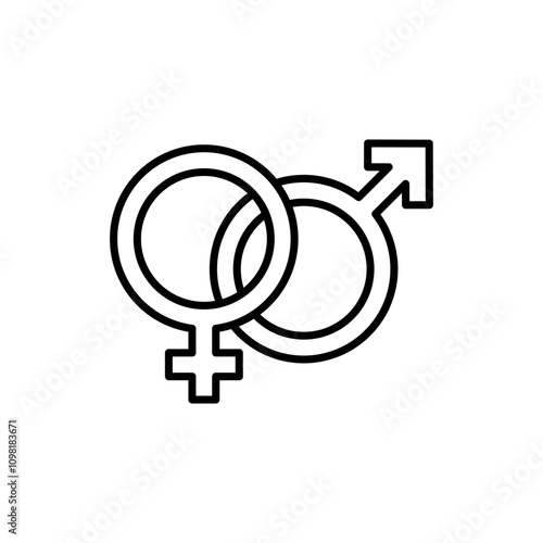 Sex symbol icon logo template design illustration.